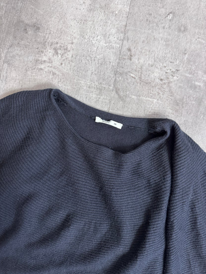 Prada 100% Cashmere Black Frill Neck Sweater