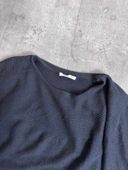 Prada 100% Cashmere Black Frill Neck Sweater