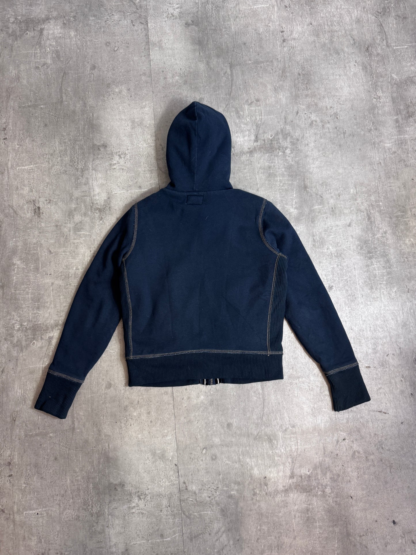 Ralph Lauren Polo Jeans Navy Blue Zip Up Fur Lined Hoodie