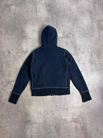 Ralph Lauren Polo Jeans Navy Blue Zip Up Fur Lined Hoodie