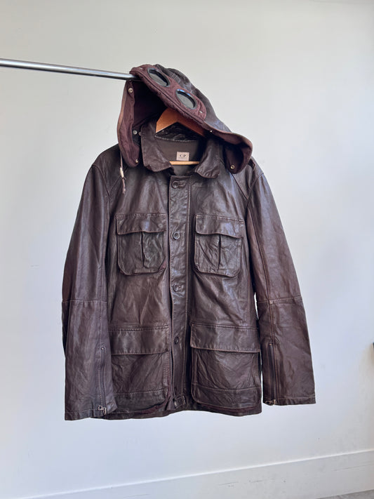 2014 C.P. Company Google Mille Miglia Leather Jacket