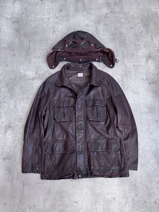 2014 C.P. Company Google Mille Miglia Leather Jacket