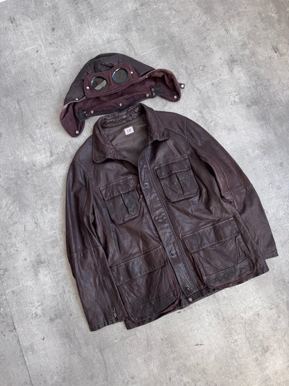 2014 C.P. Company Google Mille Miglia Leather Jacket