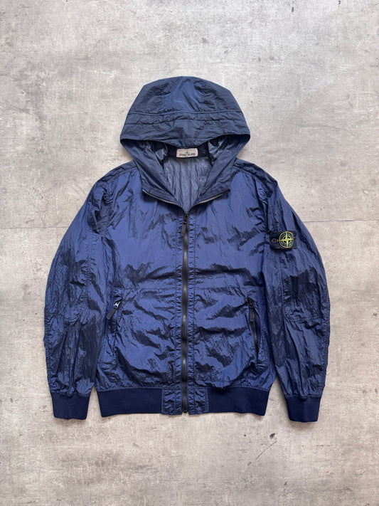 S/S 2018 Stone Island Navy Nylon Metal Wattro Hooded Smock Jacket