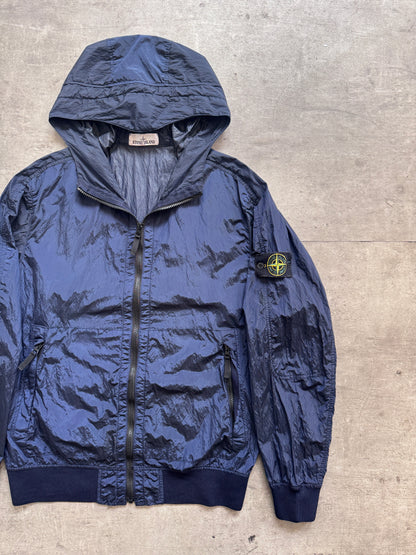 S/S 2018 Stone Island Navy Nylon Metal Wattro Hooded Smock Jacket