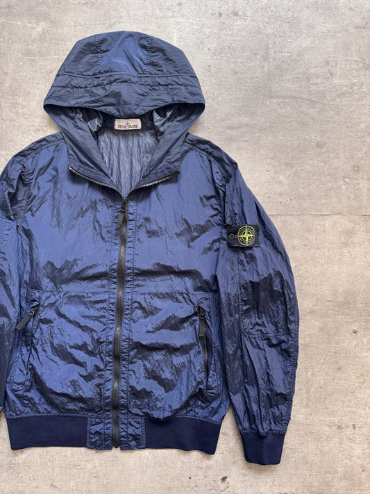 S/S 2018 Stone Island Navy Nylon Metal Wattro Hooded Smock Jacket