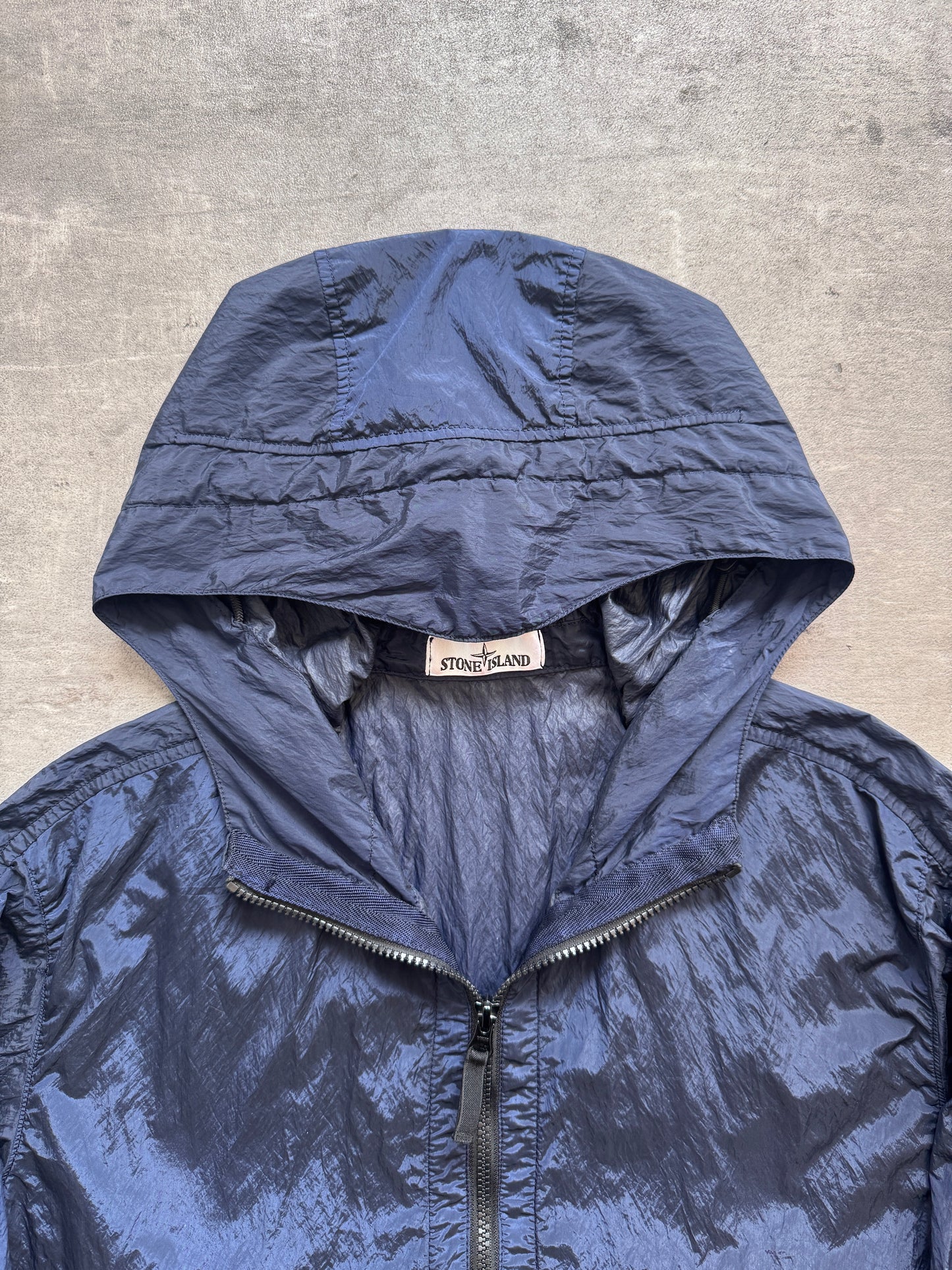 S/S 2018 Stone Island Navy Nylon Metal Wattro Hooded Smock Jacket