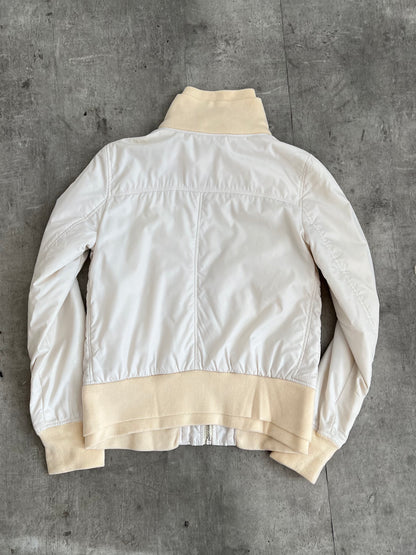 Dolce and Gabbana Cream High Neck Multipocket Blouson