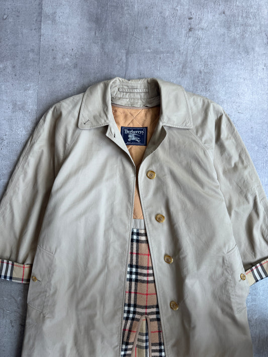 Burberry Silk Wool Lined Single Breasted Beige Trench Coat