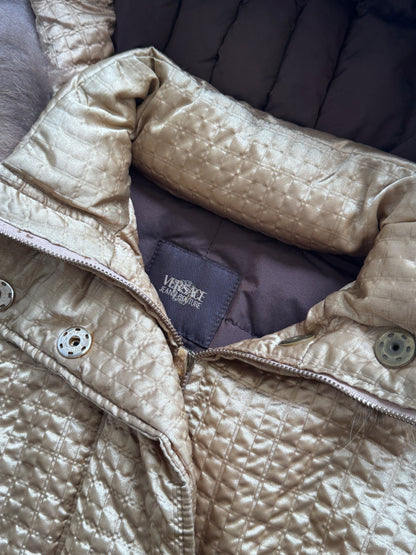 Versace Gold Quilted Parka Jacket
