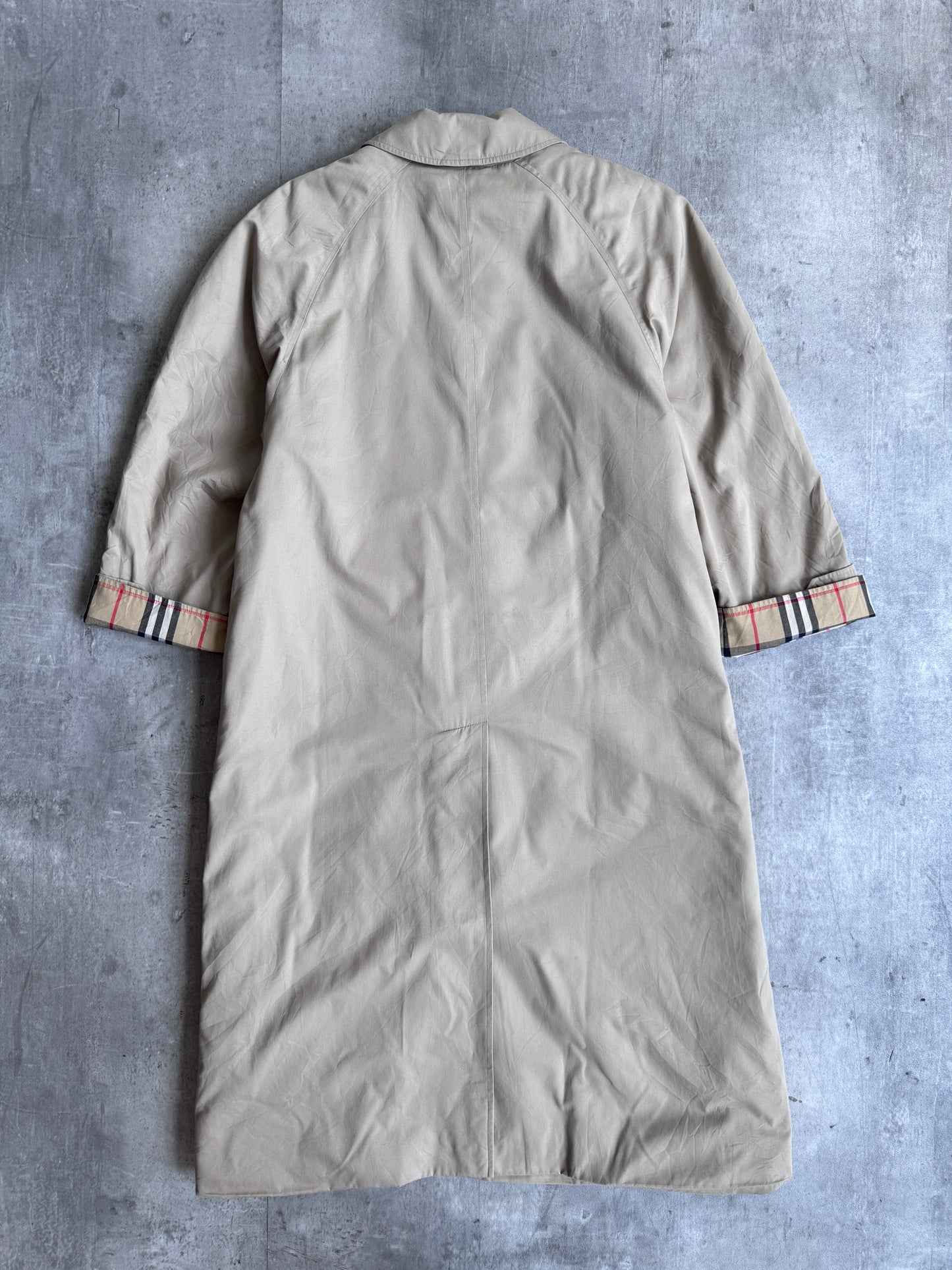 Burberry Silk Wool Lined Single Breasted Beige Trench Coat