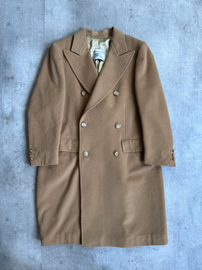 Burberry Tan Wool Double Breasted Trench Coat