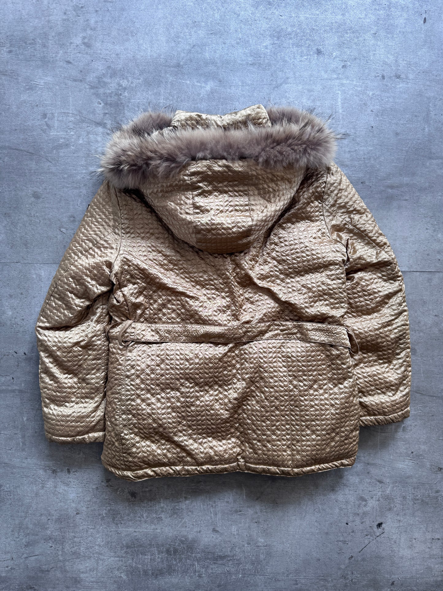 Versace Gold Quilted Parka Jacket