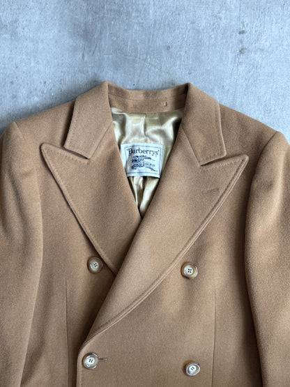 Burberry Tan Wool Double Breasted Trench Coat