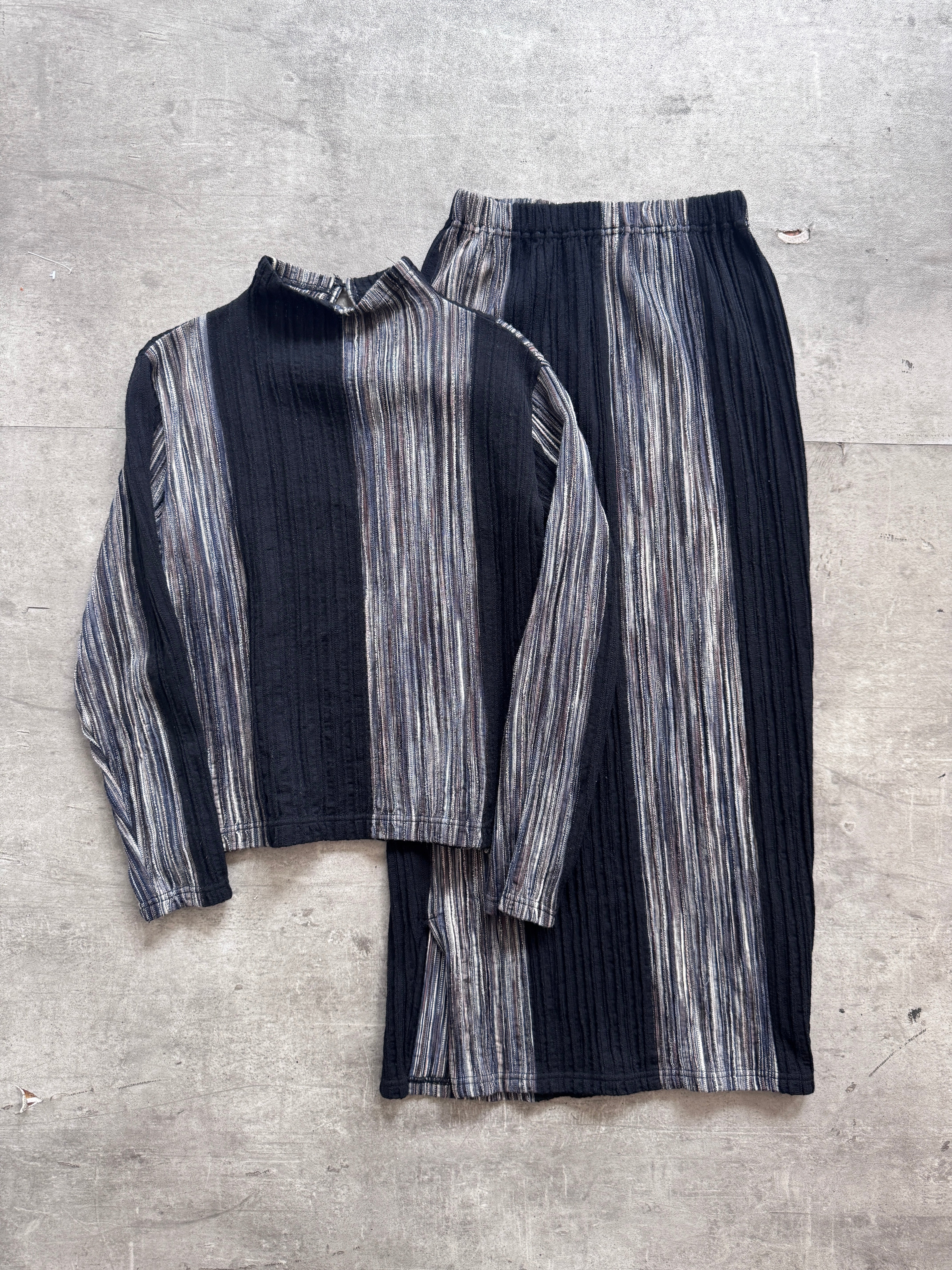 Issey Miyake Hai Sporting Gear Ribbed Stripe Detail Two Piece