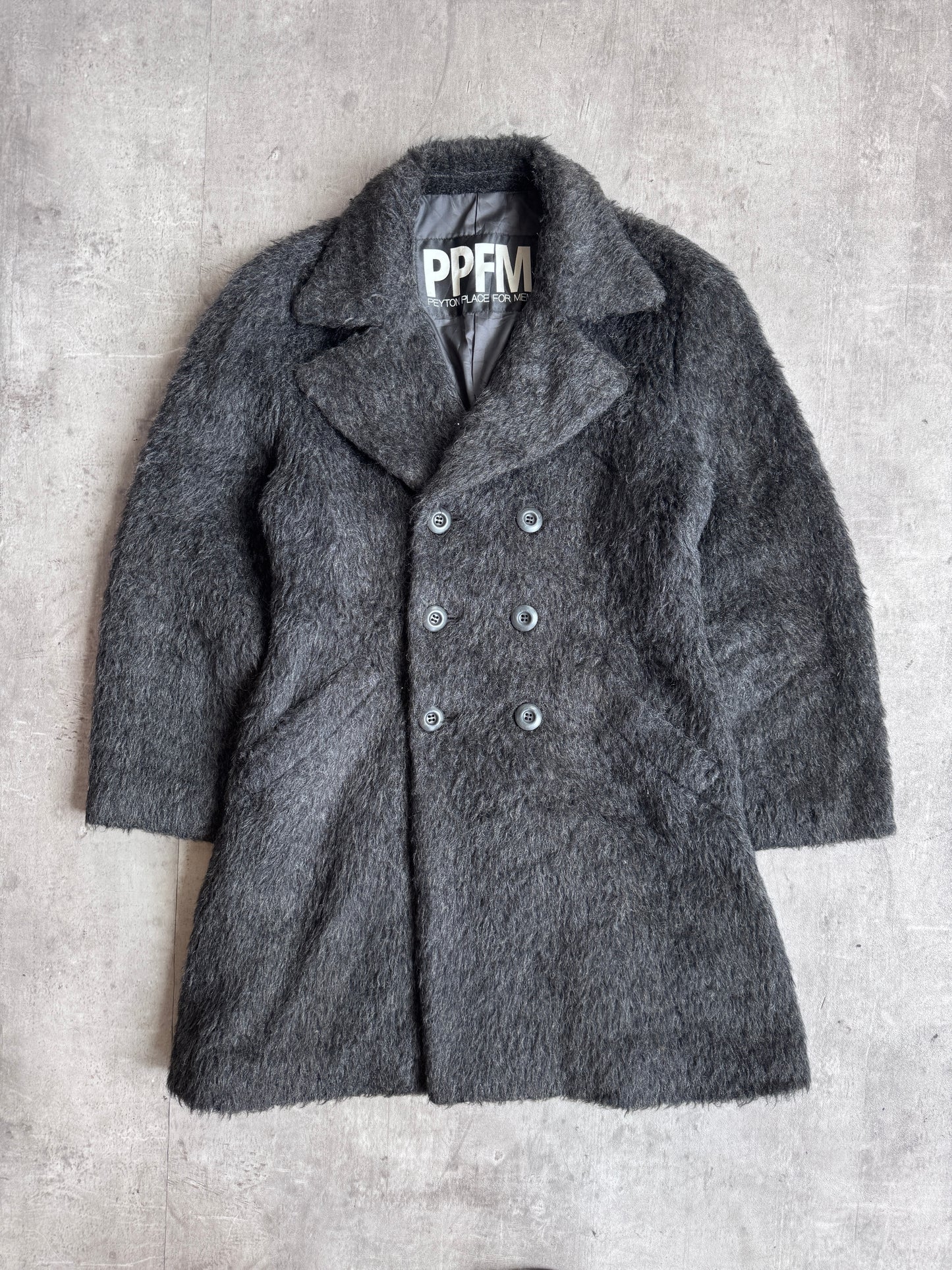 PPFM Faux Fur Double Breasted Trench Coat