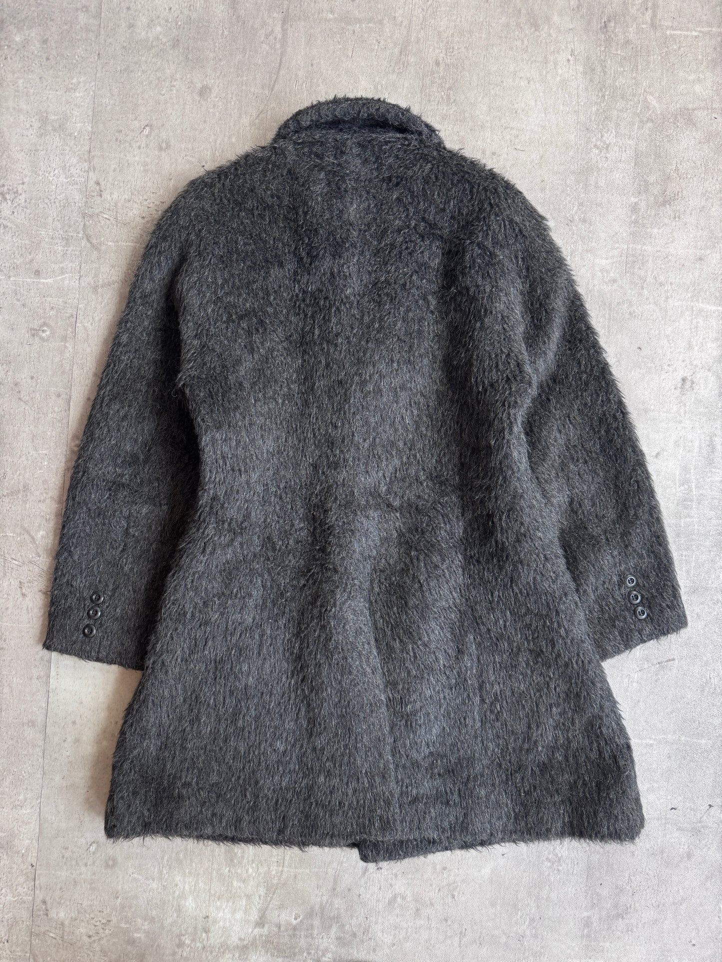 PPFM Faux Fur Double Breasted Trench Coat