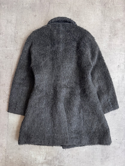 PPFM Faux Fur Double Breasted Trench Coat