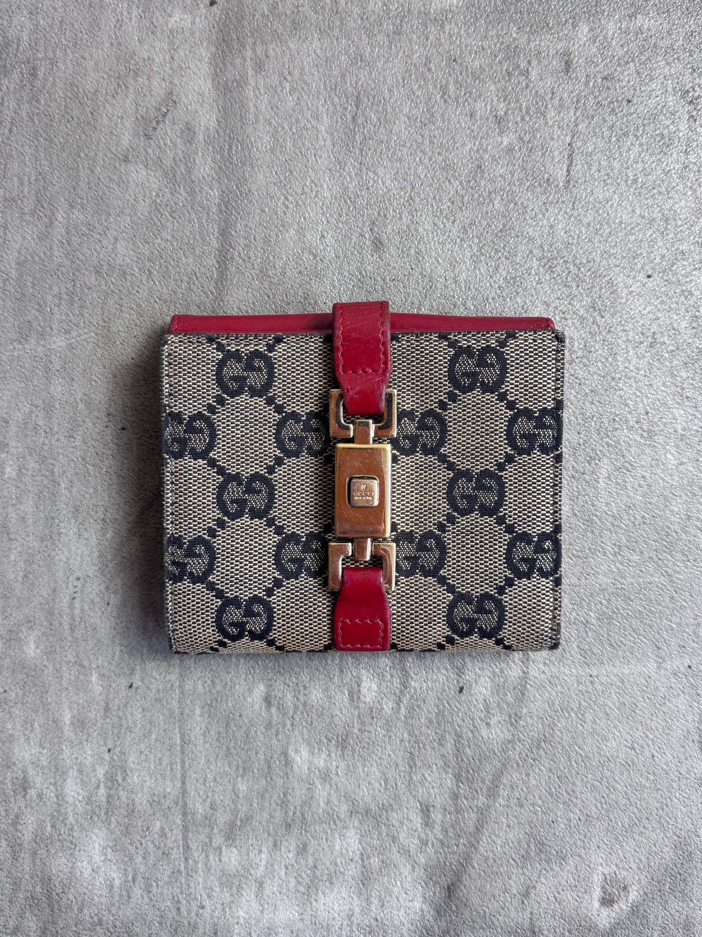 Gucci GG Supreme Red Leather Purse