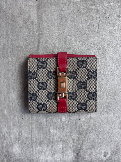 Gucci GG Supreme Red Leather Purse