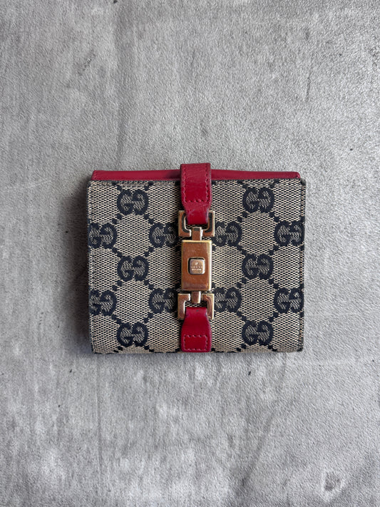 Gucci GG Supreme Red Leather Purse