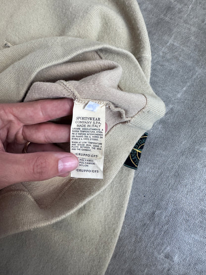 1990s Stone Island Beige Soft Wool Quarter Zip Sweater