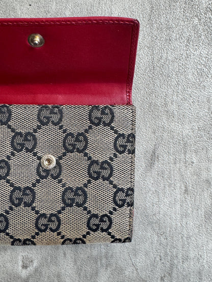 Gucci GG Supreme Red Leather Purse