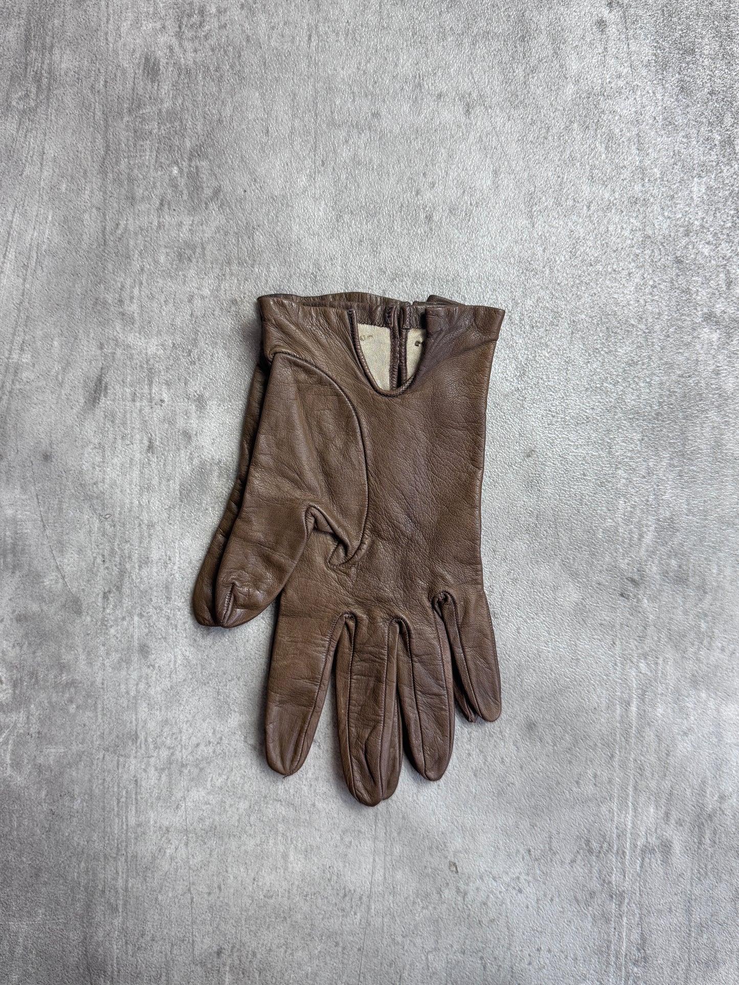 Christian Dior Brown Lambskin Leather Gloves