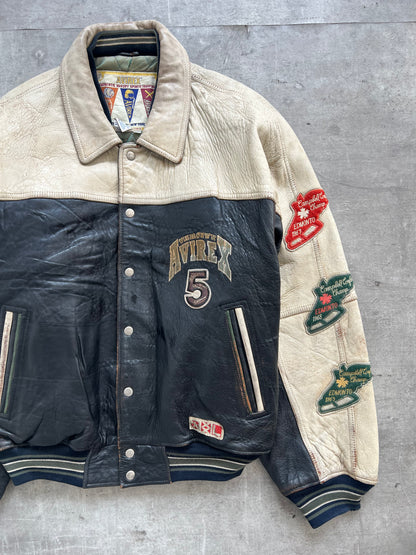 1990's Avirex Varsity Northwest Wild Bears Leather Bomber Jacket