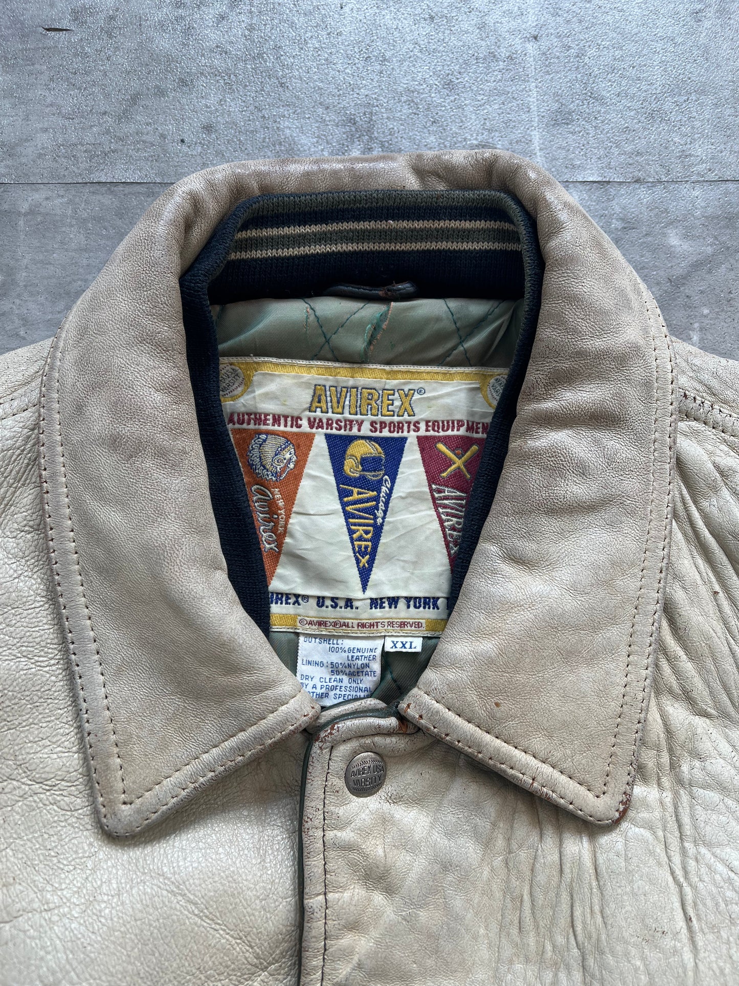 1990's Avirex Varsity Northwest Wild Bears Leather Bomber Jacket