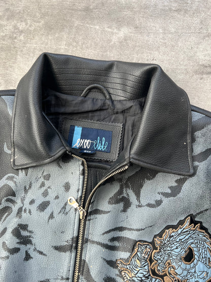 1990's Exco Faux Leather Graphic Varsity Jacket