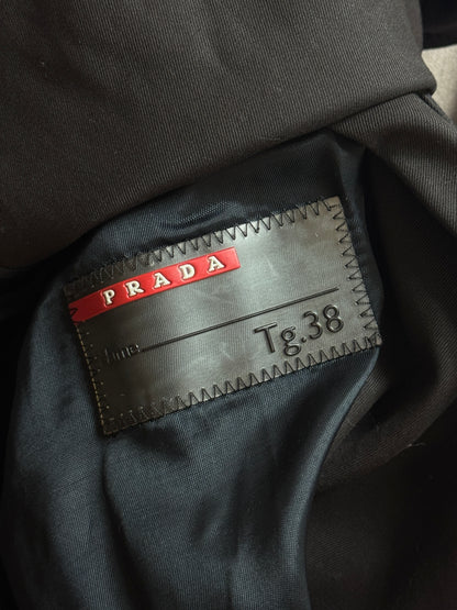 Prada Silk Lined Navy Double Breasted Trench Coat