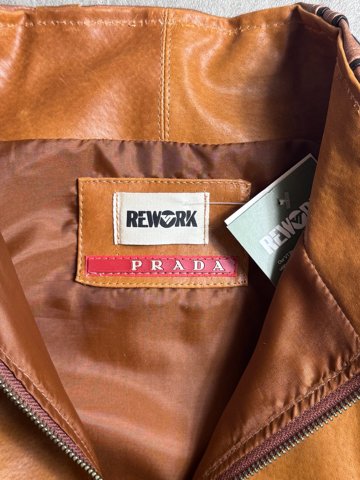 VT Rework: Prada Brown Trainer Leather Jacket