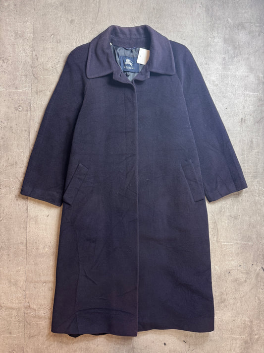 Burberry Wool Silk Lined Single Breasted Overcoat