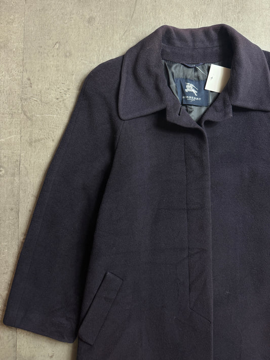 Burberry Wool Silk Lined Single Breasted Overcoat