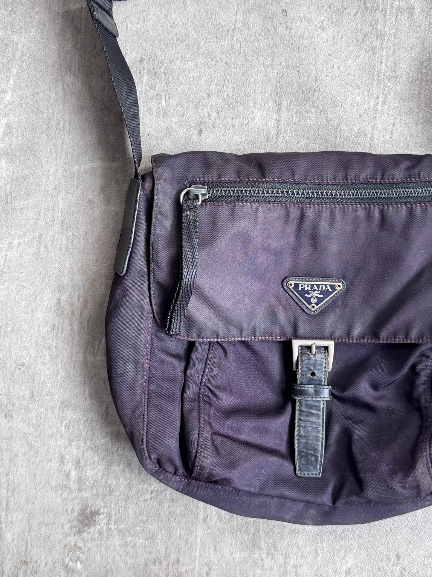 Prada Tessuto Nylon Plum Cross Body