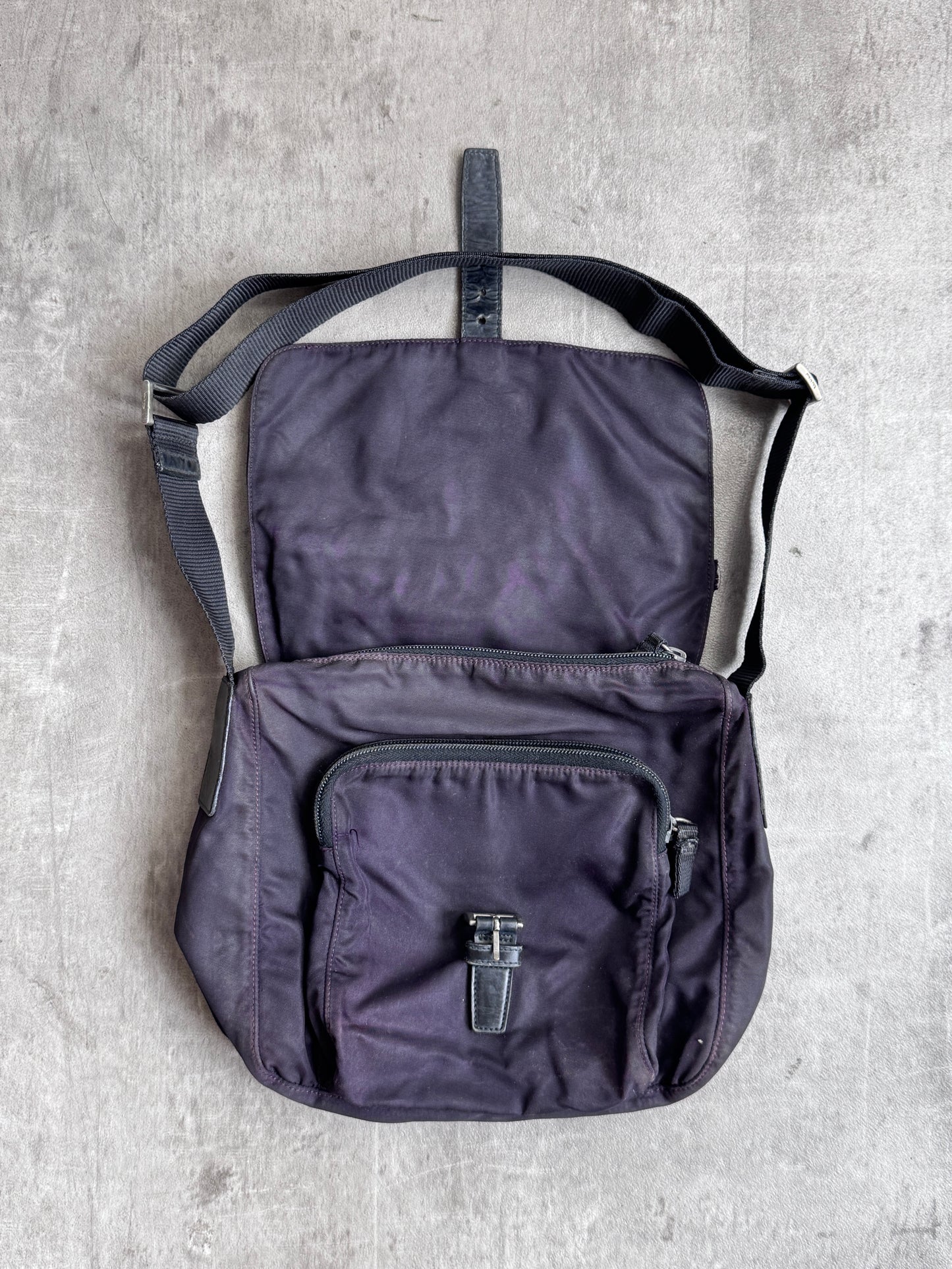 Prada Tessuto Nylon Plum Cross Body