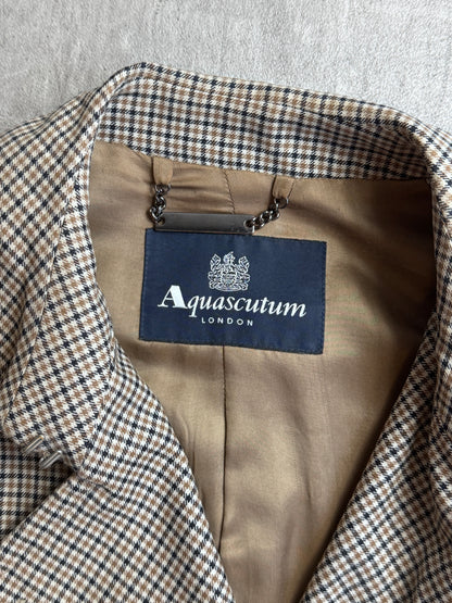 Aquasctum Club Check Double Breasted Short Trench Coat
