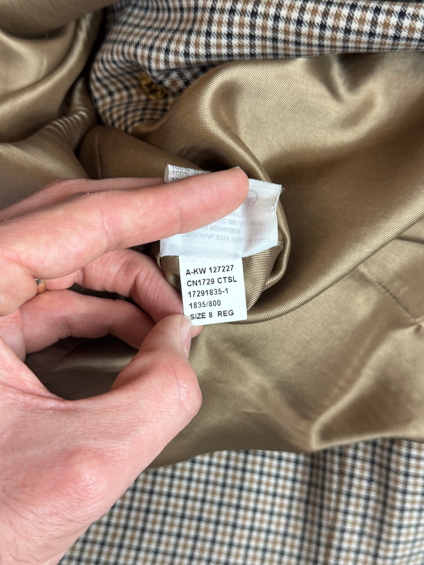 Aquasctum Club Check Double Breasted Short Trench Coat