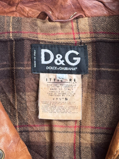 D&G Blanket Lined Distressed Leather Western Rider Jacket