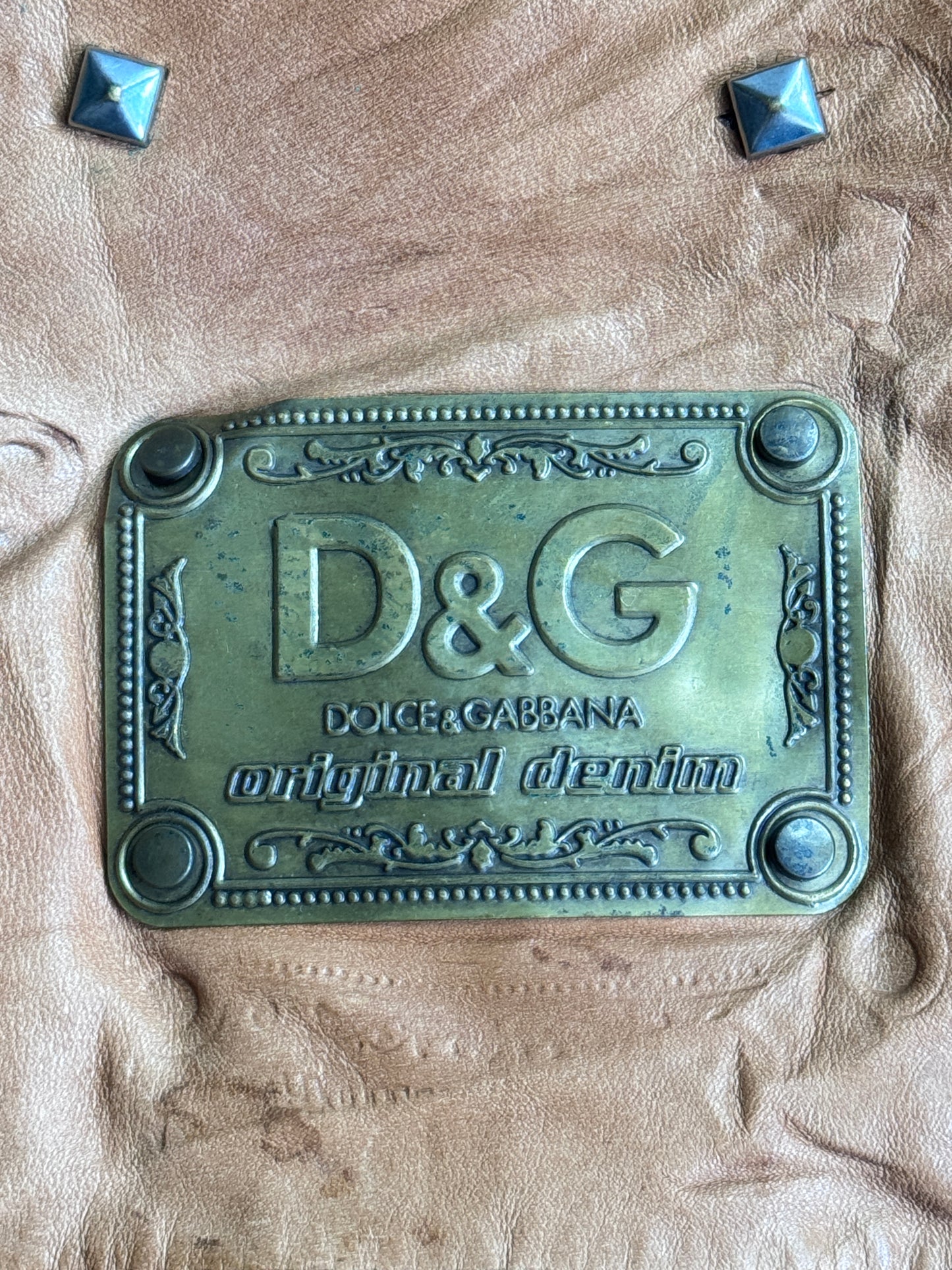 D&G Blanket Lined Distressed Leather Western Rider Jacket