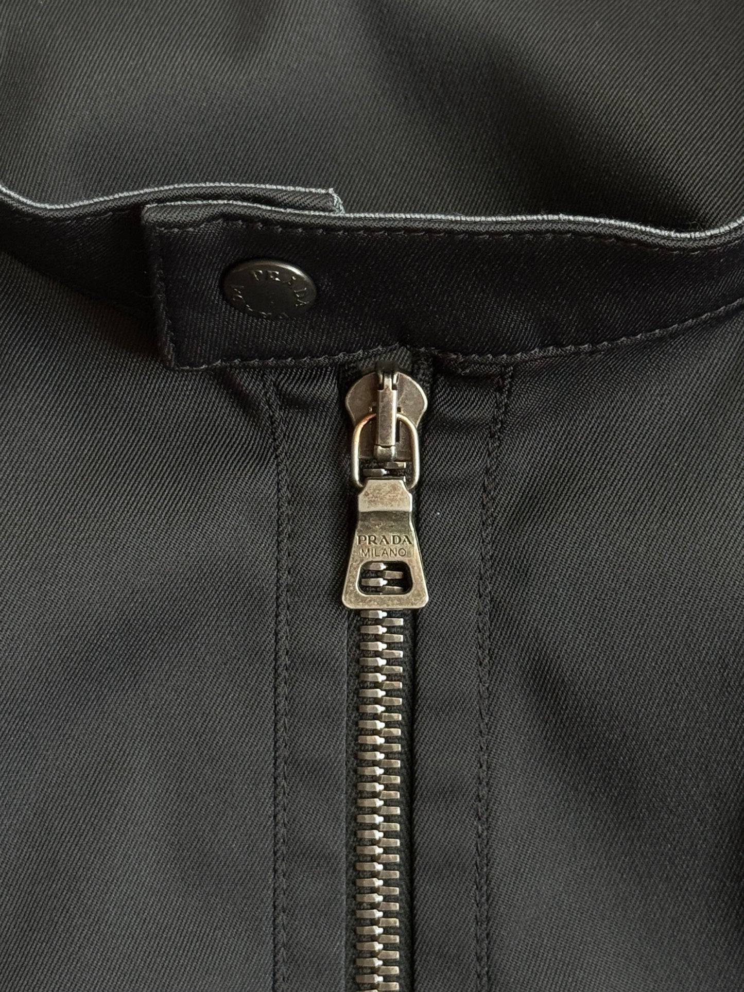 Prada Sport Panelled Mesh Leather Trim Cafe Racer Jacket