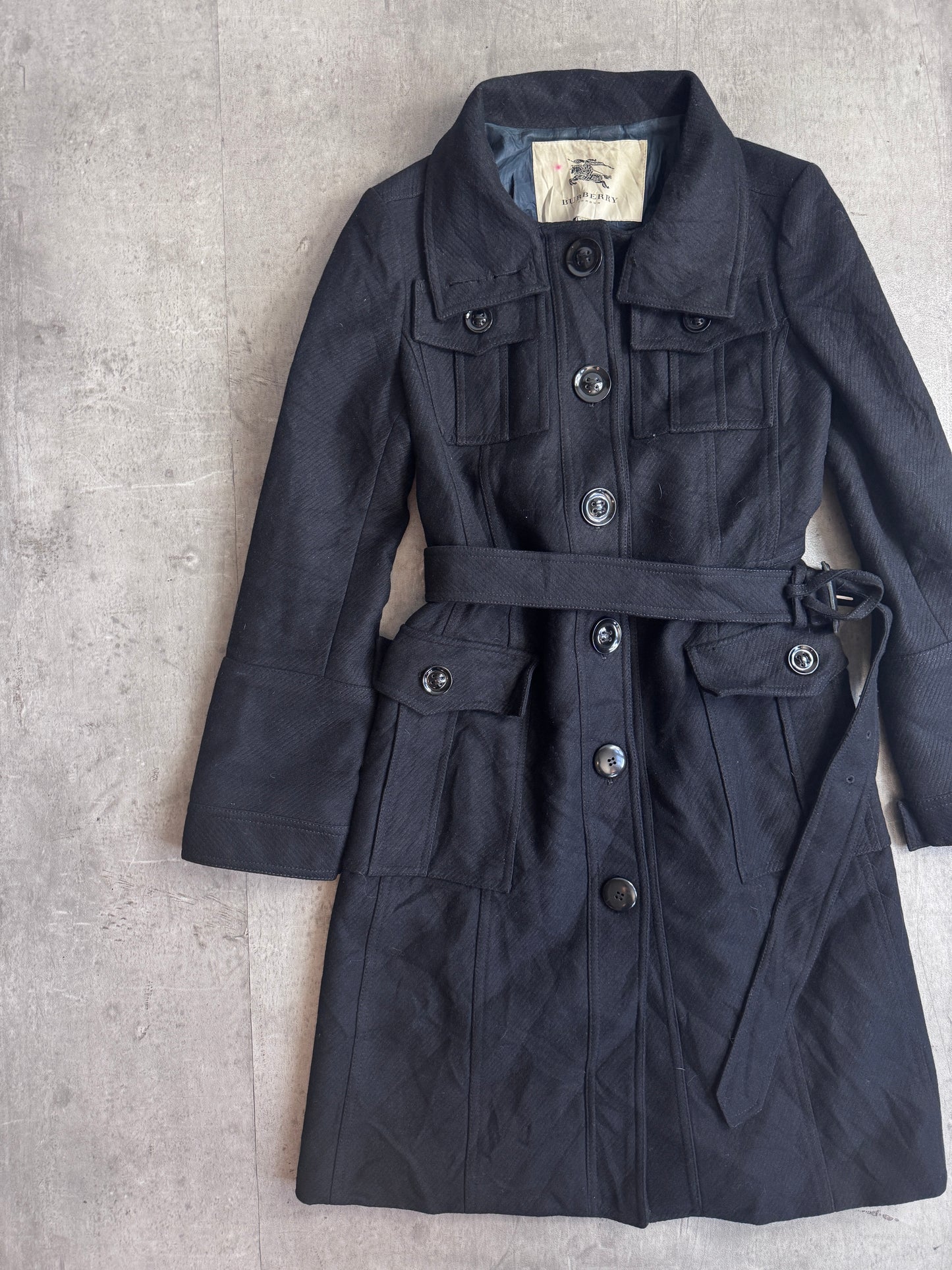 Burberry Black Wool Four Pocket Field Parka