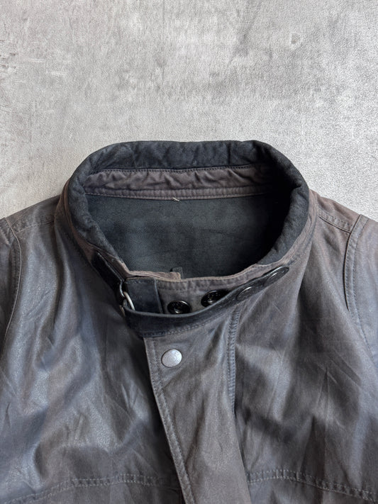 Gucci 4 Pocket Brown Waxed Cafe Racer Jacket