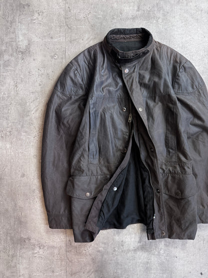 Gucci 4 Pocket Brown Waxed Cafe Racer Jacket