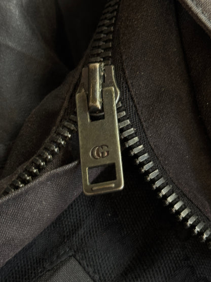 Gucci 4 Pocket Brown Waxed Cafe Racer Jacket