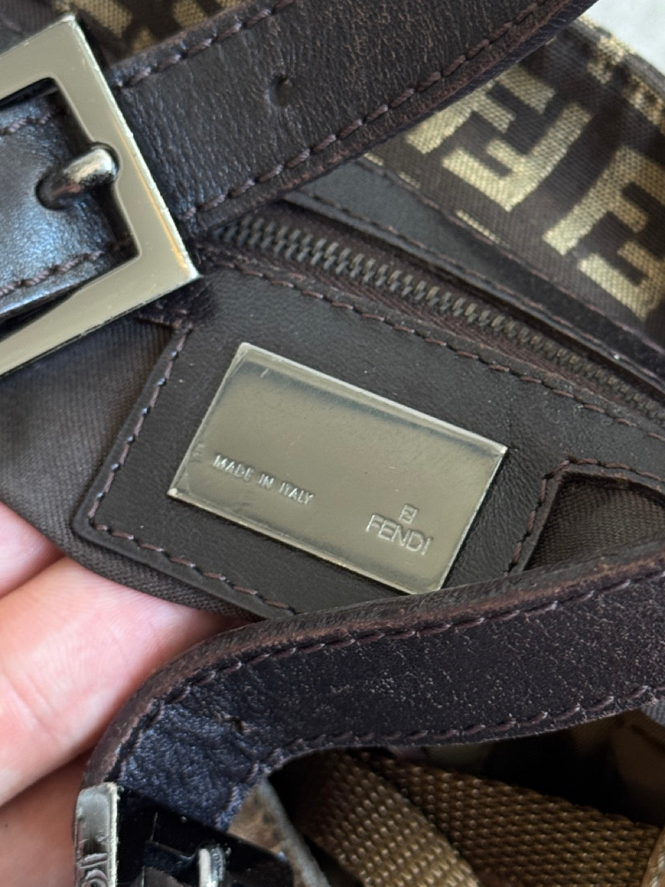 Fendi Zucchino Vitello Shoulder Bag