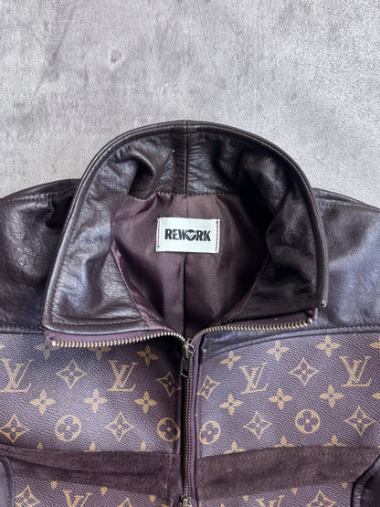 VT Rework: Louis Vuitton Monogram Brown Cropped Leather Jacket