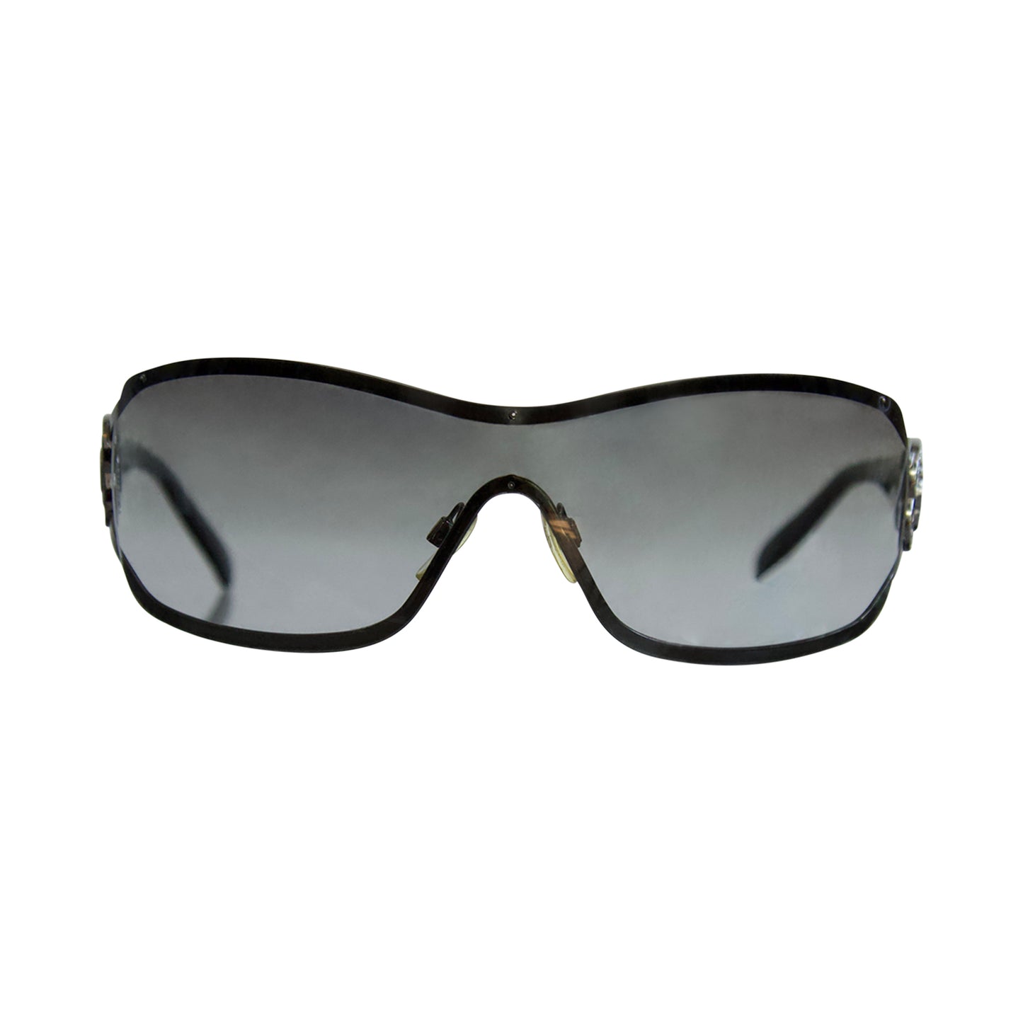 Chanel 4164-B Crystal Embellished Camellia Gradiant Shield Sunglasses