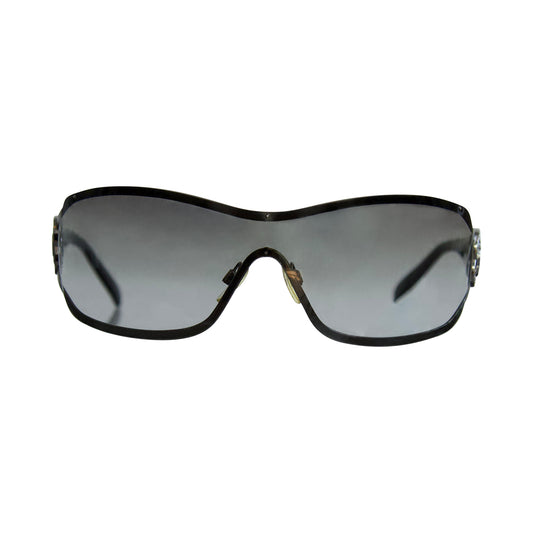 Chanel 4164-B Crystal Embellished Camellia Gradiant Shield Sunglasses